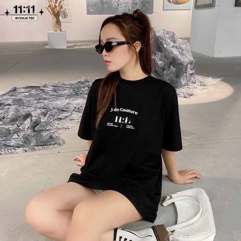 Áo phông cotton 11:11 form suông unisex thun thoáng mát