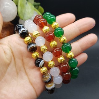 Vòng tay Phong thủy phối Kim tiền vàng may mắn, tài lộc, bình an phù hợp Nam Nữ các Mệnh - Kiểu 4 - Đủ size 6,8,10,12mm