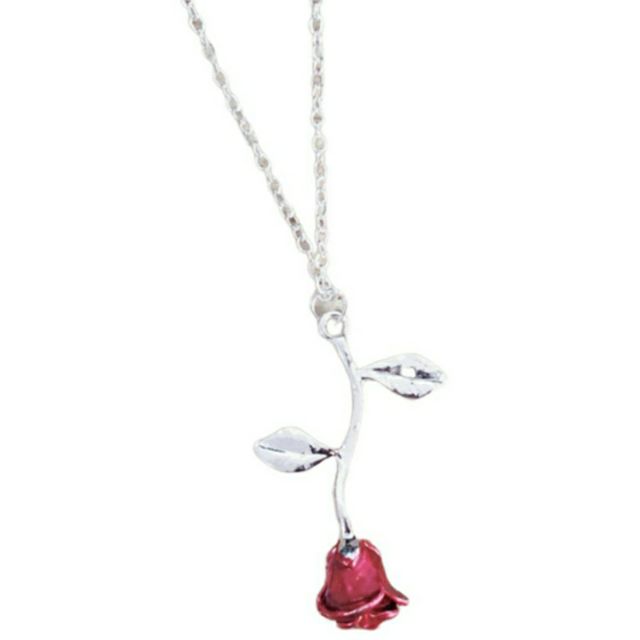 Dây chuyền bạc Hình Hoa Hồng Đỏ