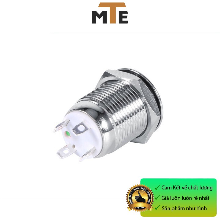 Nút nhấn nhả chống nước 12mm có LED XANH, ĐỎ 12mm 9-30V