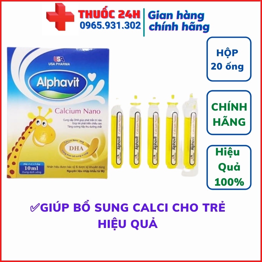 Alphavit calci, bổ sung canxi cho bé (20 ống)