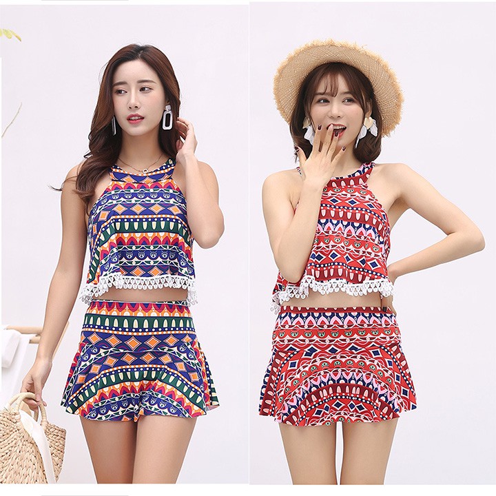 Có sẵn bộ đồ bơi nữ bikini đi biển 2 mảnh yếm thổ cẩm | BigBuy360 - bigbuy360.vn