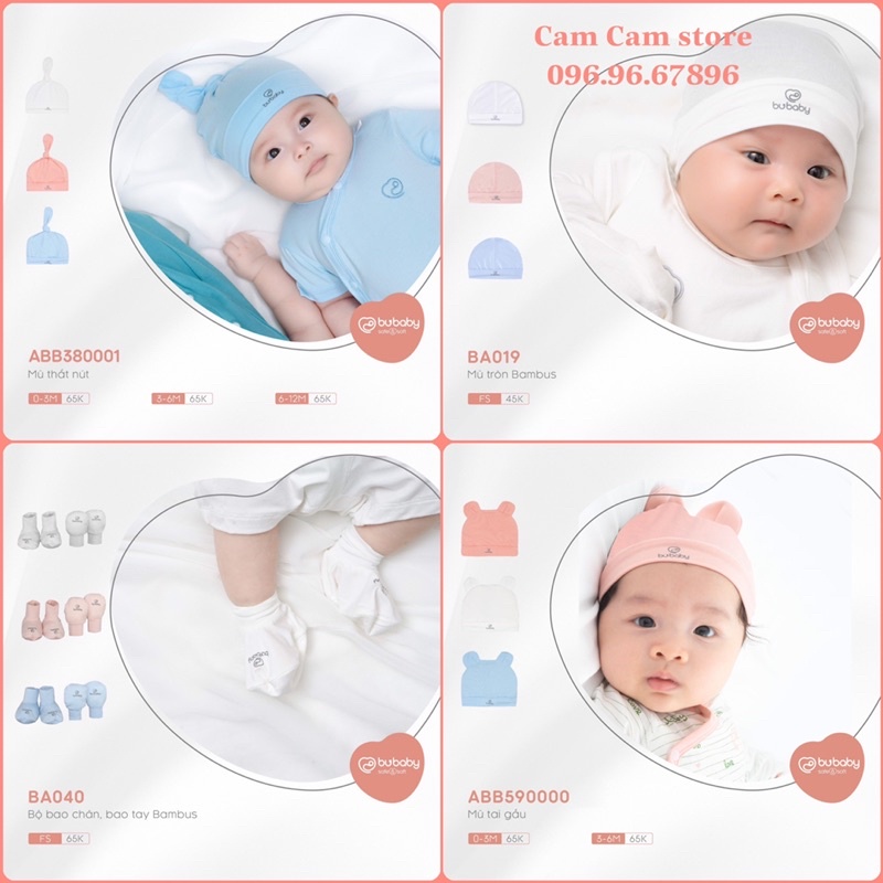 Mũ tròn sơ sinh Bambus Bu baby