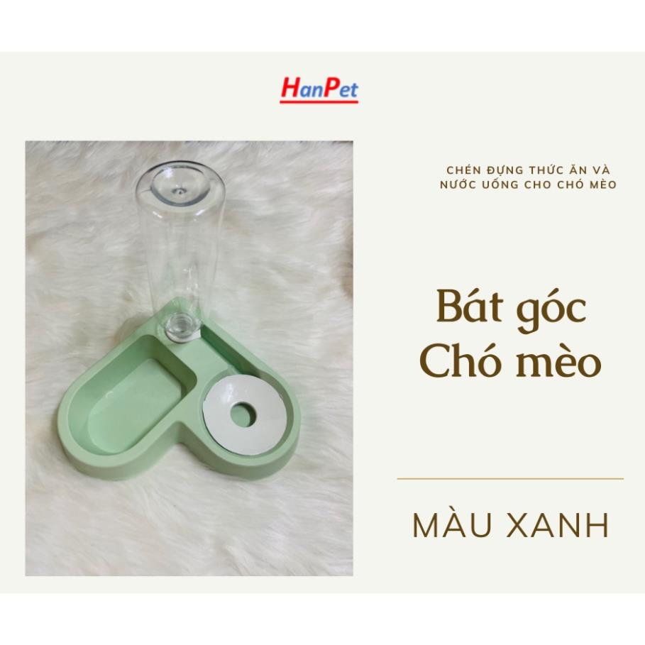 Bát góc tường Bát thú cưng bát ăn uống cho chó mèo có kèm bình nước