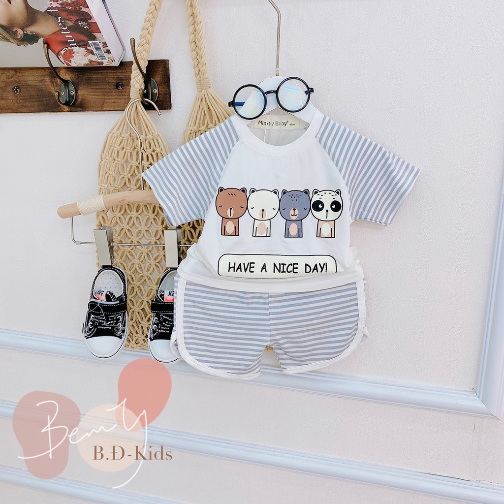 SALE BỘ CỘC TAY THUN LẠNH MINKY MOM CAO CẤP BÉ TRAI BÉ GÁI SIZE 8-24KG(CPS)