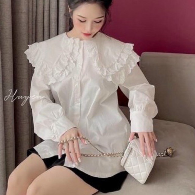 Áo sơ mi tiểu thử cổ bèo 🪵🪵ut