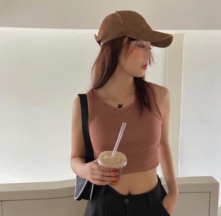 Áo bra 3 lỗ croptop ( có đệm mút bên trong)