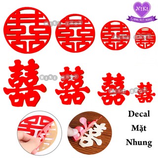 Decal chữ hỷ Nhung dán mâm quả đồ dùng trang trí cưới
