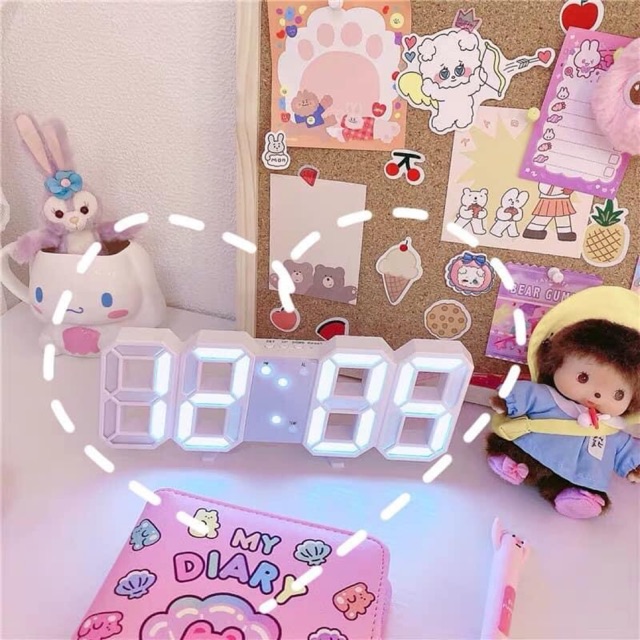 Đồng hồ LED 3D treo tường, để bàn thông minh TN828 Smart Clock