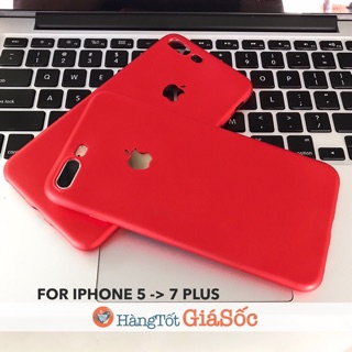Ốp dẻo đỏ khoét Táo cho iPhone (ốp xi nhung, hangtotgiasoc)