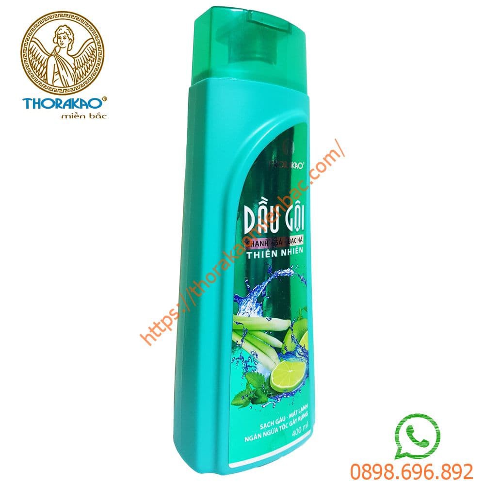 Dầu gội chanh sả bạc hà ngăn rụng tóc, ngừa gàu Thorakao 400ml | BigBuy360 - bigbuy360.vn