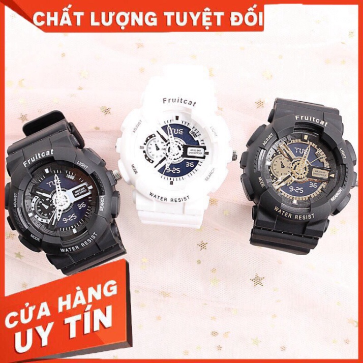 (Giá sỉ) Đồng hồ thời trang nam nữ Fruitcat chạy kim giả điện tử cá tính - Hàng nhập khẩu