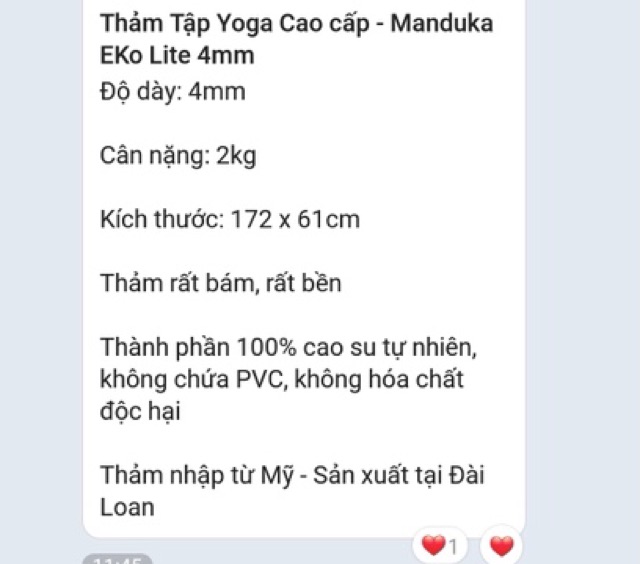 Thảm Tập Yoga Cao Cấp - Manduka Eko Lite