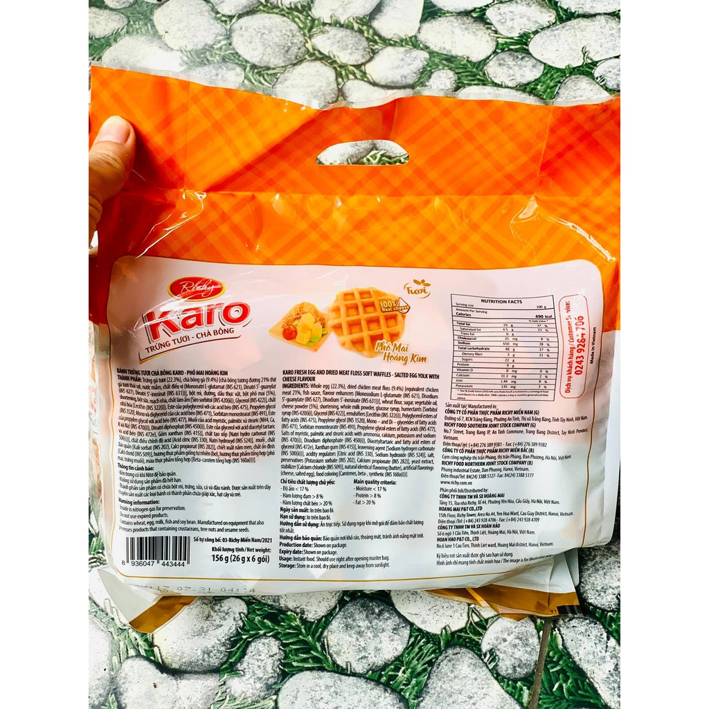 Bánh Trứng 🍁FREESHIP🍁 Bánh Karo Trứng Chà Bông Thịt Gà Tươi- 6 cái/Túi