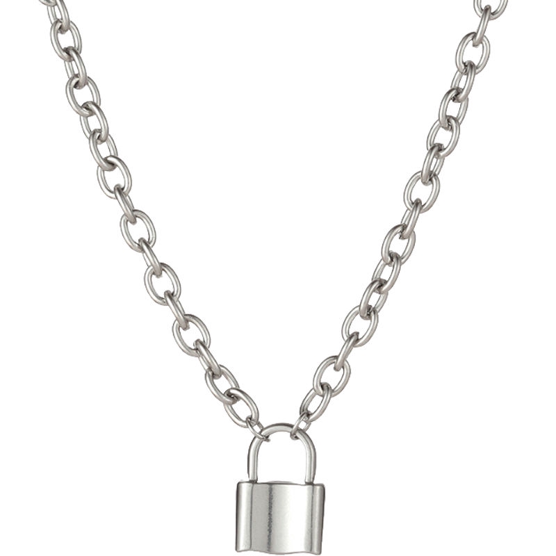 Dây Chuyền Mặt Hình Ổ Khóa Độc Đáo Kiểu Phong Cách Retro Hàn Quốc