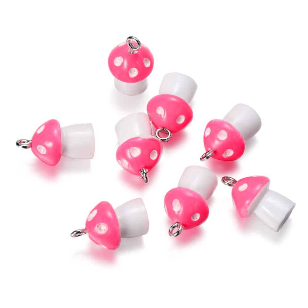 Set 10 Hạt Nhựa Hình Nấm Nhiều Màu Sắc Kích Thước 11 * 18mm