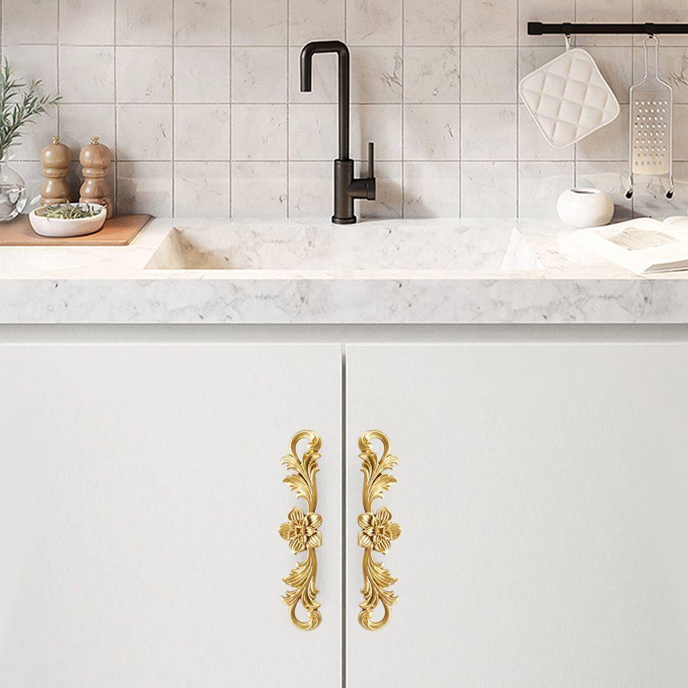 Tay Nắm Cửa Tủ Họa Tiết Hoa Trang Trí Nhà