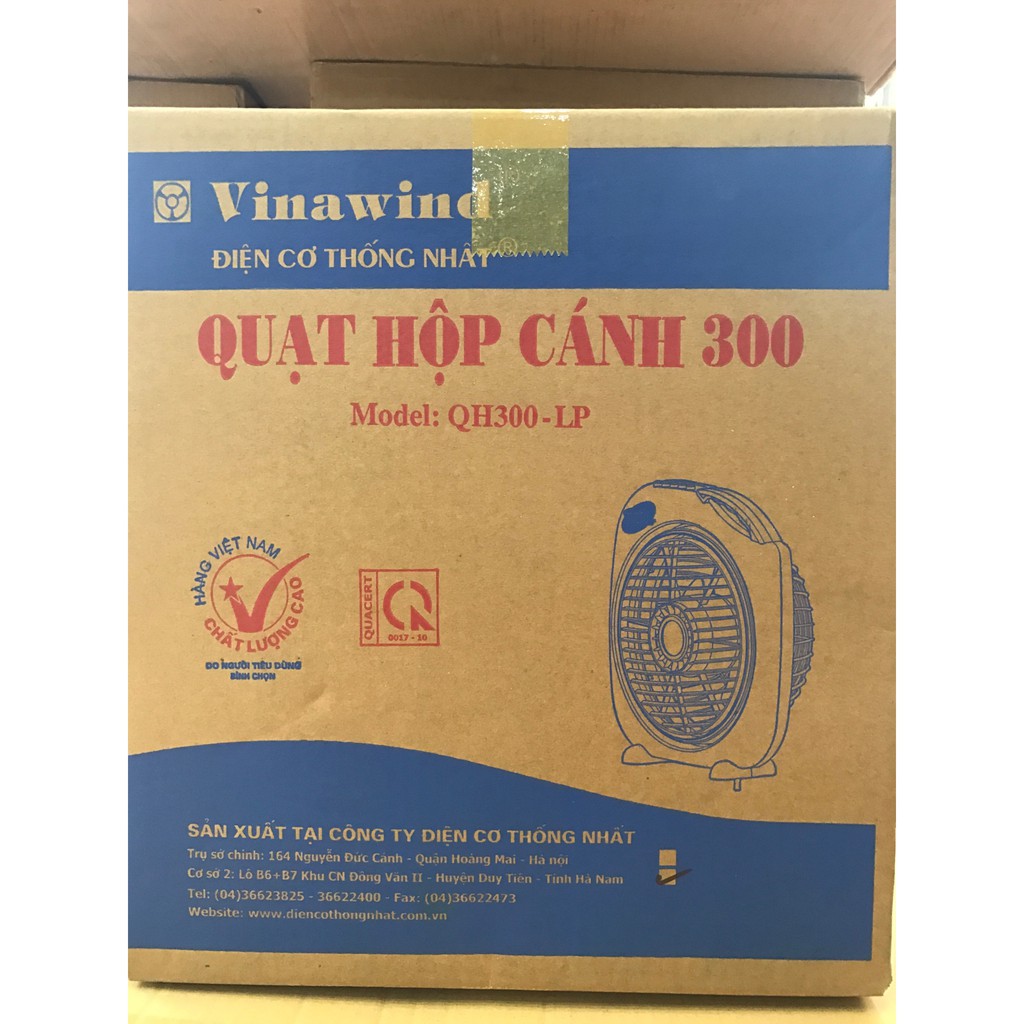 Quạt hộp Vinawind QH300-LP/QH350-LP Cánh 30cm/35cm (Xám) - Bảo hành 12 tháng