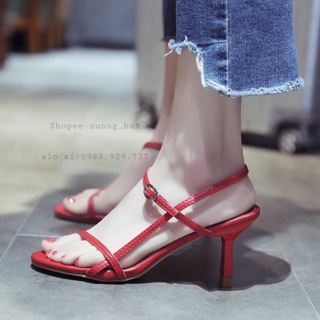 Sandal nữ giày cao gót quai mảnh dáng hàn quốc cao 7cm fom nhỏ - b81