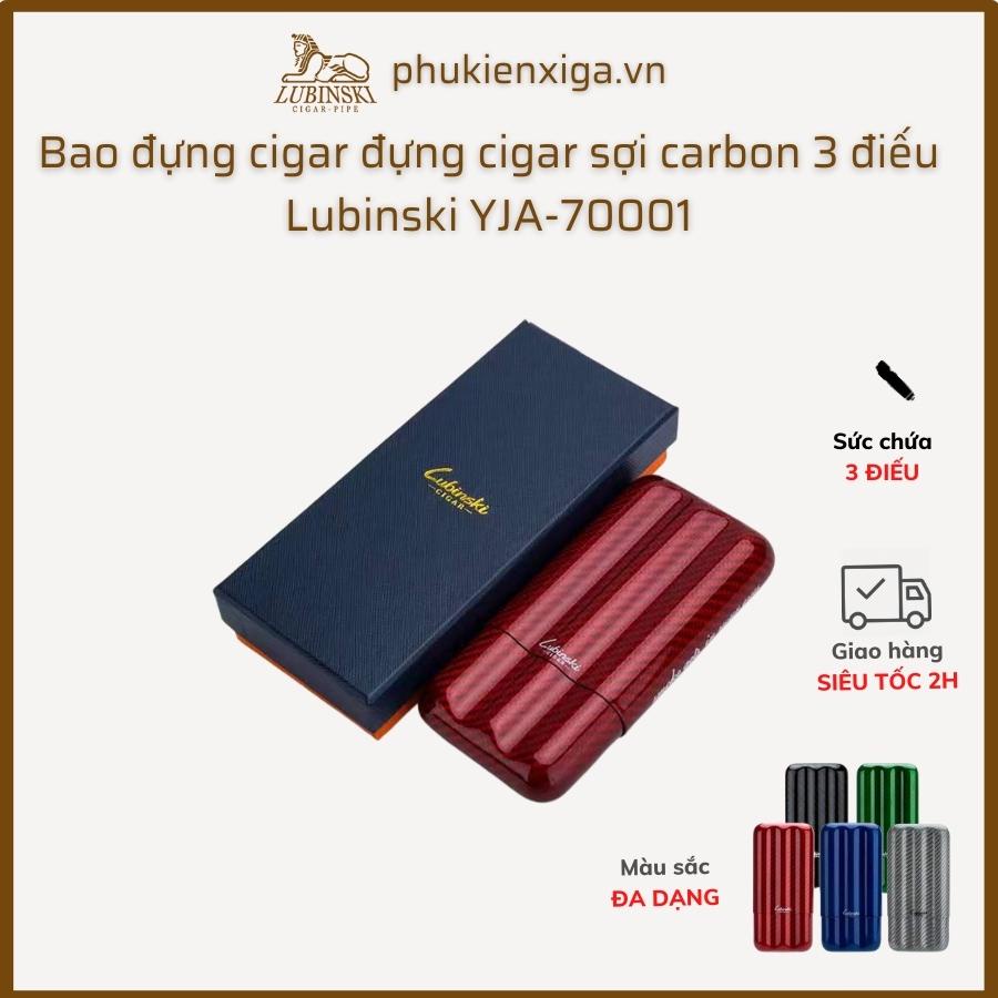 Bao đựng xì gà Lubinski 3 điếu, quà biếu sếp siêu đẹp YJA-70001