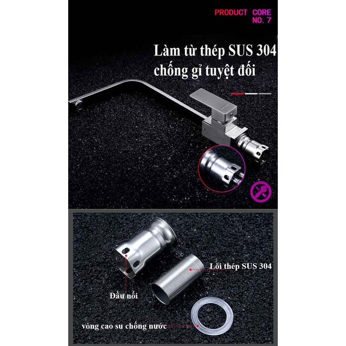 Vòi rửa chén bát gắn bồn Schmidt chất liệu inox 304, tích hợp nóng lạnh bền đẹp – Hàng chính hãng