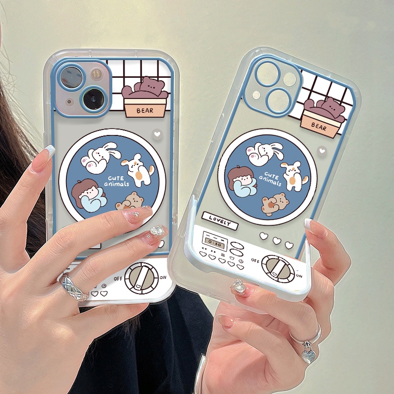Ốp Điện Thoại Hình Máy Giặt Động Vật Hoạt Hình Cho IPhone 13 Pro 7 8 Plus X XR XS Max 11 12 Pro Max 6S SE 2020