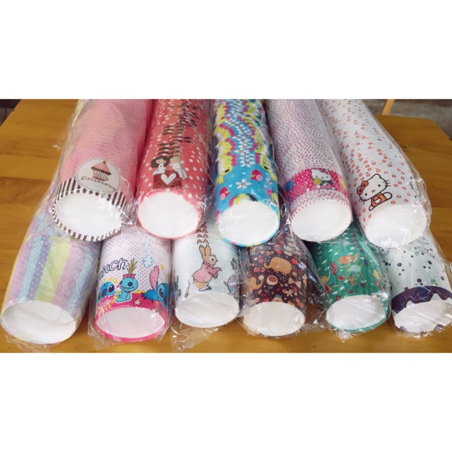 Ly giay Cupcake tròn size S đủ mẫu