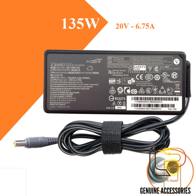 BỘ SẠC LAPTOP LENOVO 20V - 6.75A - ADAPTER LAPTOP LENOVO 20V - 6.75A