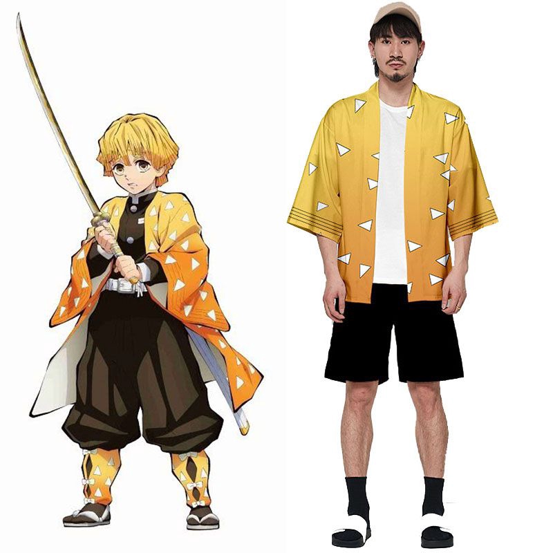 Haori cosplay coat of the character Agatsuma Zenitsu in the unique anime