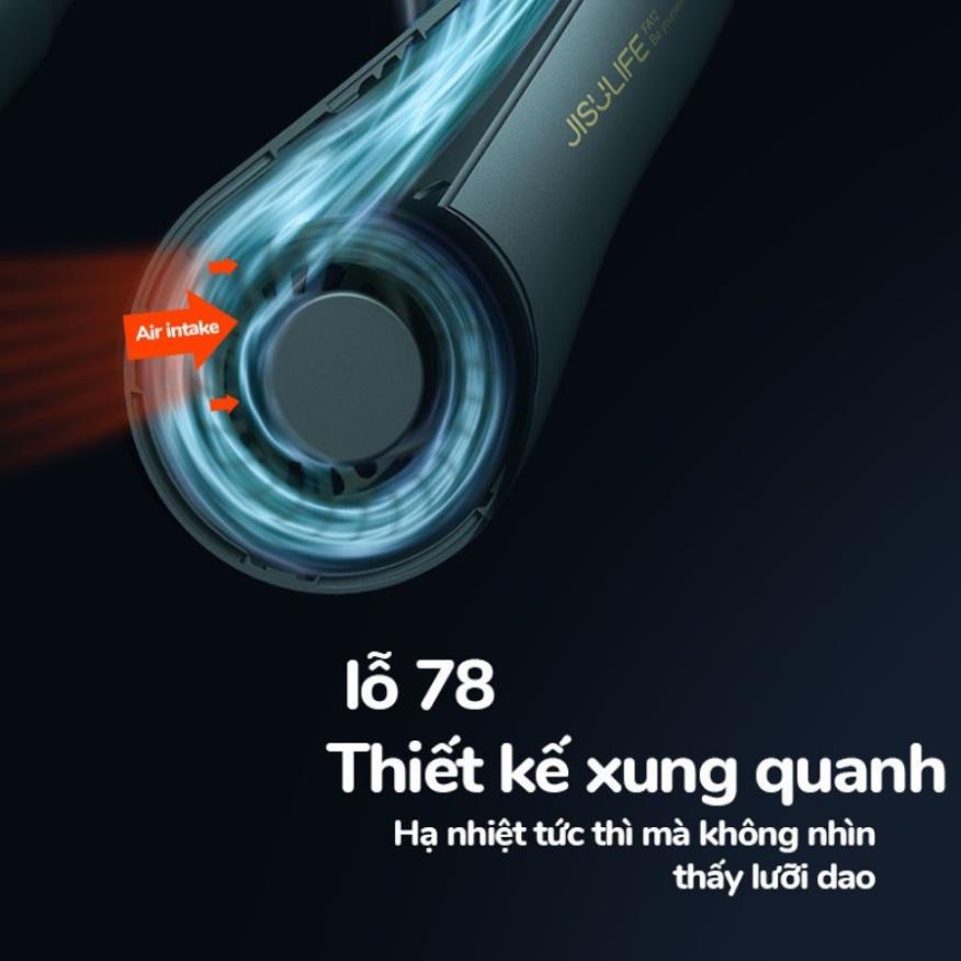 Quạt đeo cổ mini không cánh, 3 cấp độ gió, gió đa chiều, Quạt thể thao mini thiết kế không cánh đeo cổ tiện dụng