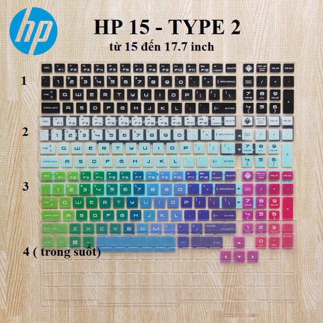 Tấm silicon bảo vệ máy tính HP 15 - 17 inch - phủ bàn phím silicon
