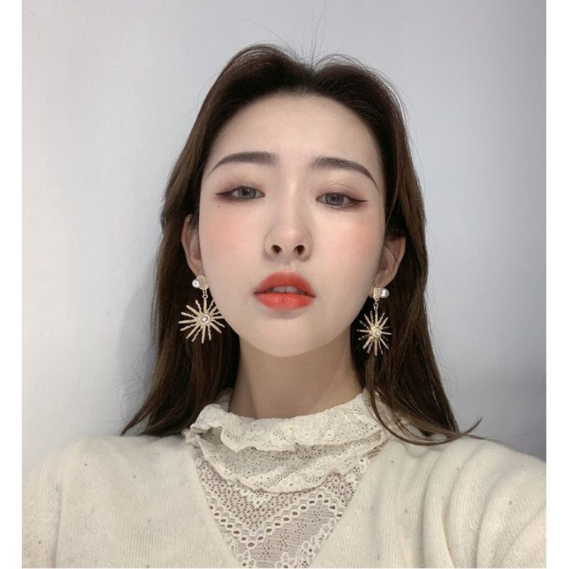 Bông tai hình hoa hướng dương mặt trời to bản màu vàng - Cosplay nhân vật Pepa Mandrigal/phim Encanto