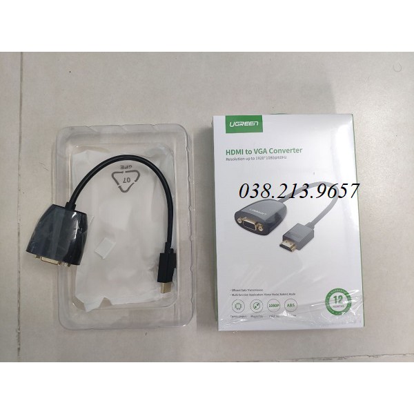 Bộ chuyển đổi HDMI sang VGA màu đen Ugreen
