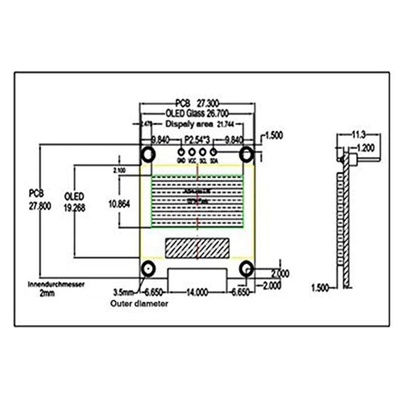 Bộ 5 Màn Hình Oled Trắng 0.96 Inch 4-pin128x64