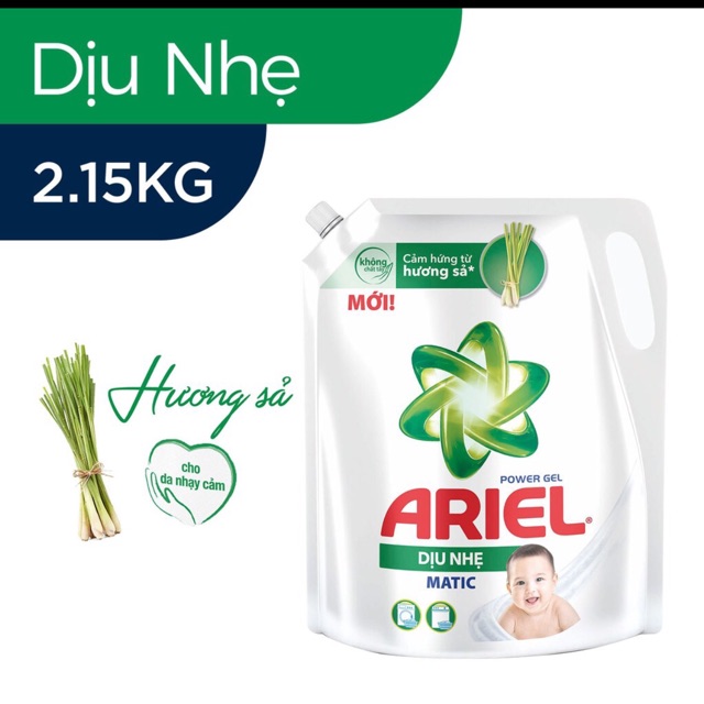 Nước giặt Ariel dụi nhẹ cho da nhậy cảm túi 2,15kg (mới)