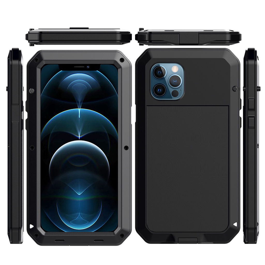 Ốp điện thoại silicon mềm chống sốc kiểu giáp có bộ đệm bằng nhôm bảo vệ cho compatible for iPhone 12 Pro Max 5G/i 12 Mini/11 Pro Max