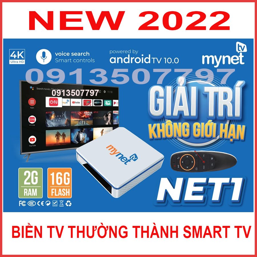 Đầu box android tivi box mytv net ram 2g rom 16g tặng điều khiển tìm kiêm giọng nói
