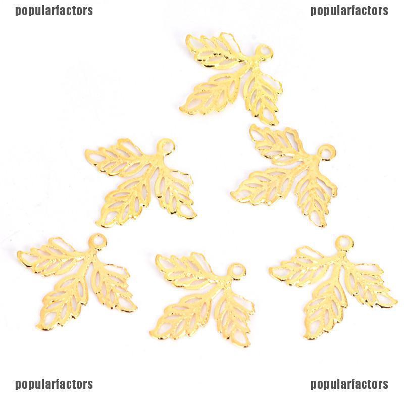 Bộ 100 Chiếc Lá Kim Loại Làm Trang Sức