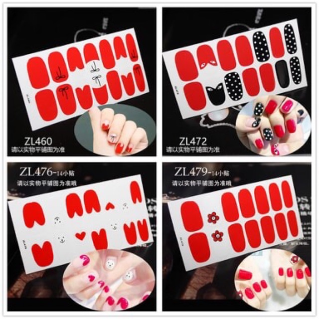 Set 14 miếng dán móng stiker cực xinh 🥰 freeship