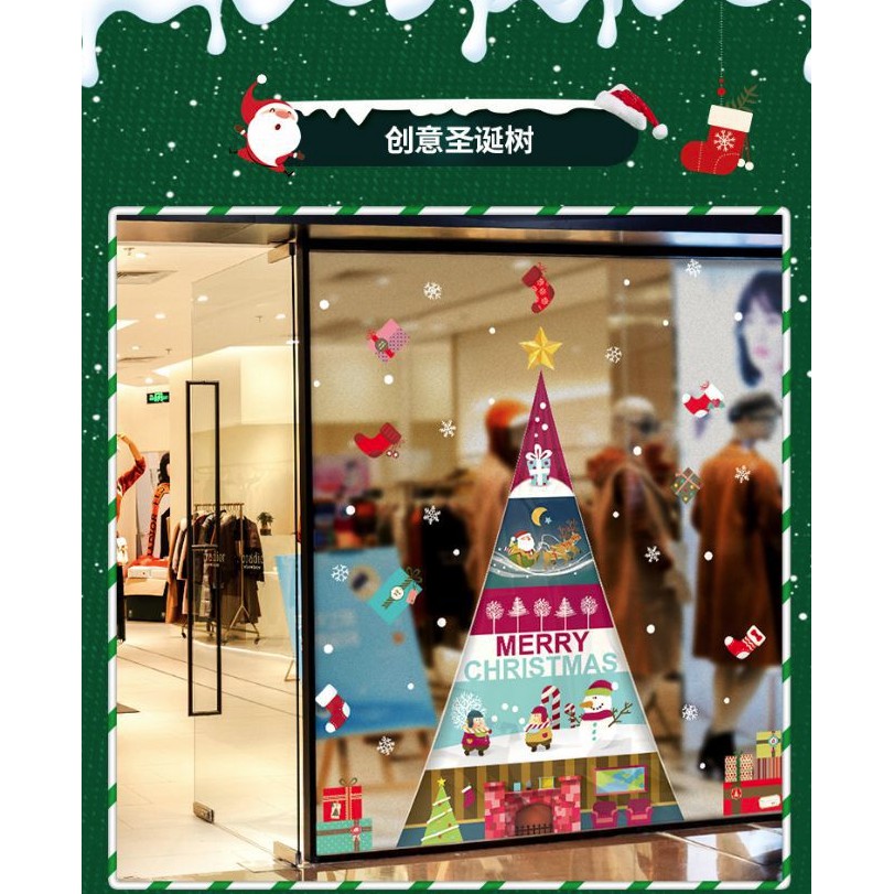 Decal dán tường tháp trang trí Noel [SALE SỐC] - Tranh dán tường tháp trang trí NOEL
