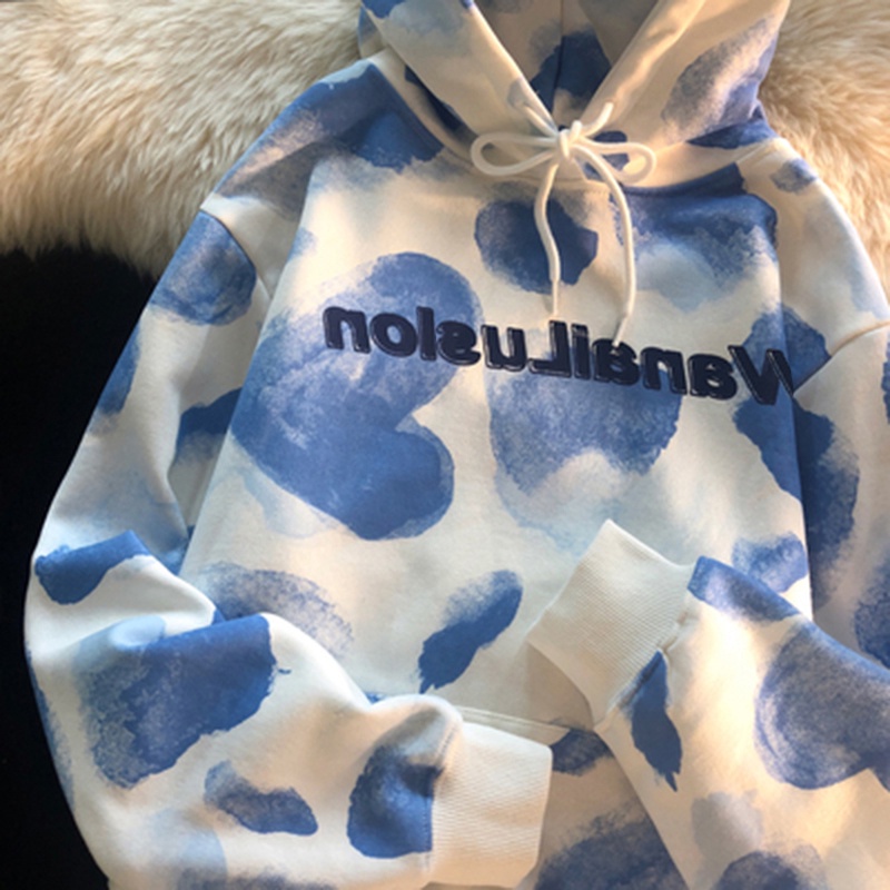 Áo Hoodie Tay Dài Có Size Lớn Màu Xanh Dương Xanh Dương Phong Cách Sang Trọng Hợp Thời Trang Cho Nam