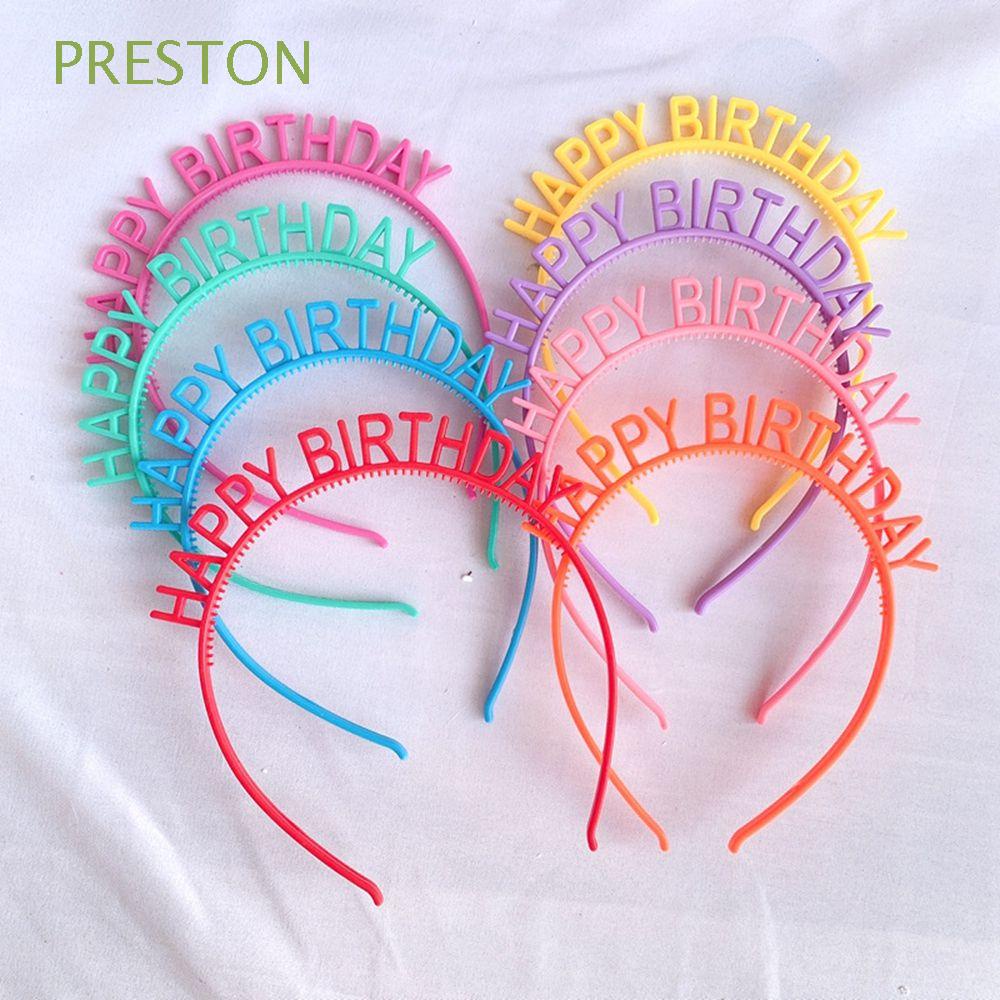 Băng Đô Cài Tóc Bằng Nhựa In Chữ Happy Birthday Phong Cách Hàn Quốc Dùng Làm Quà Tặng Sinh Nhật
