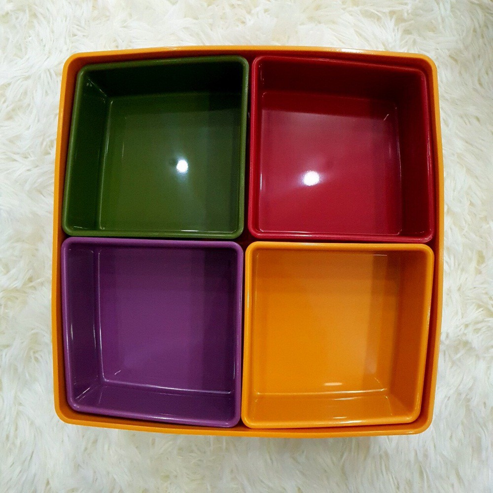Hộp đựng mứt Tết, bánh kẹo, đồ ăn 2 tầng (cỡ to) nội địa Nhật