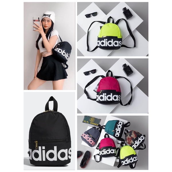 TNS-Balo mini phong cách thể thao siêu hot Adidiaz backpack-tone màu nổi bật phối chữ trắng