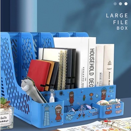 Hộp đựng sách VÁT, khay đựng tài liệu sách văn decor bàn học, trang trí bàn học 10*24*27cm