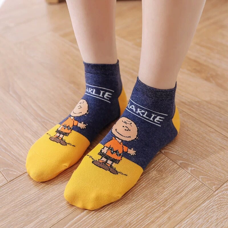 Vớ cổ ngắn nam nữ tất snoopy cổ thấp kháng khuẩn cotton thời trang đẹp MONEY VN045
