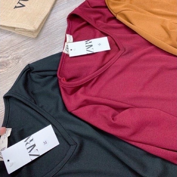 Váy len suông mùa đông cổ tim dáng dài xẻ tà, đầm thu đông dài tay chất len thun VNXK 3 màu trơn - Tirahouse