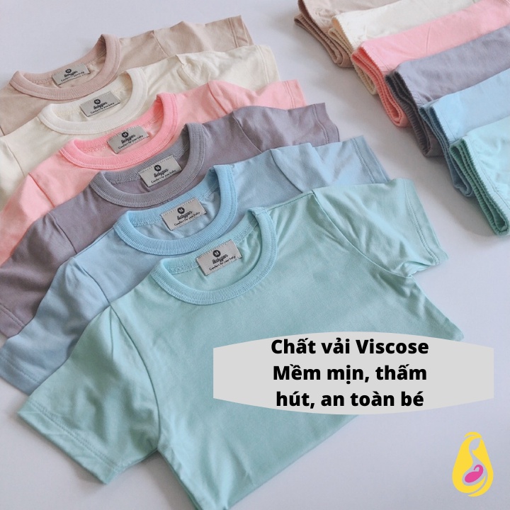 Quần áo trẻ em Babygon cộc tay vải Viscose thoáng mát mùa hè