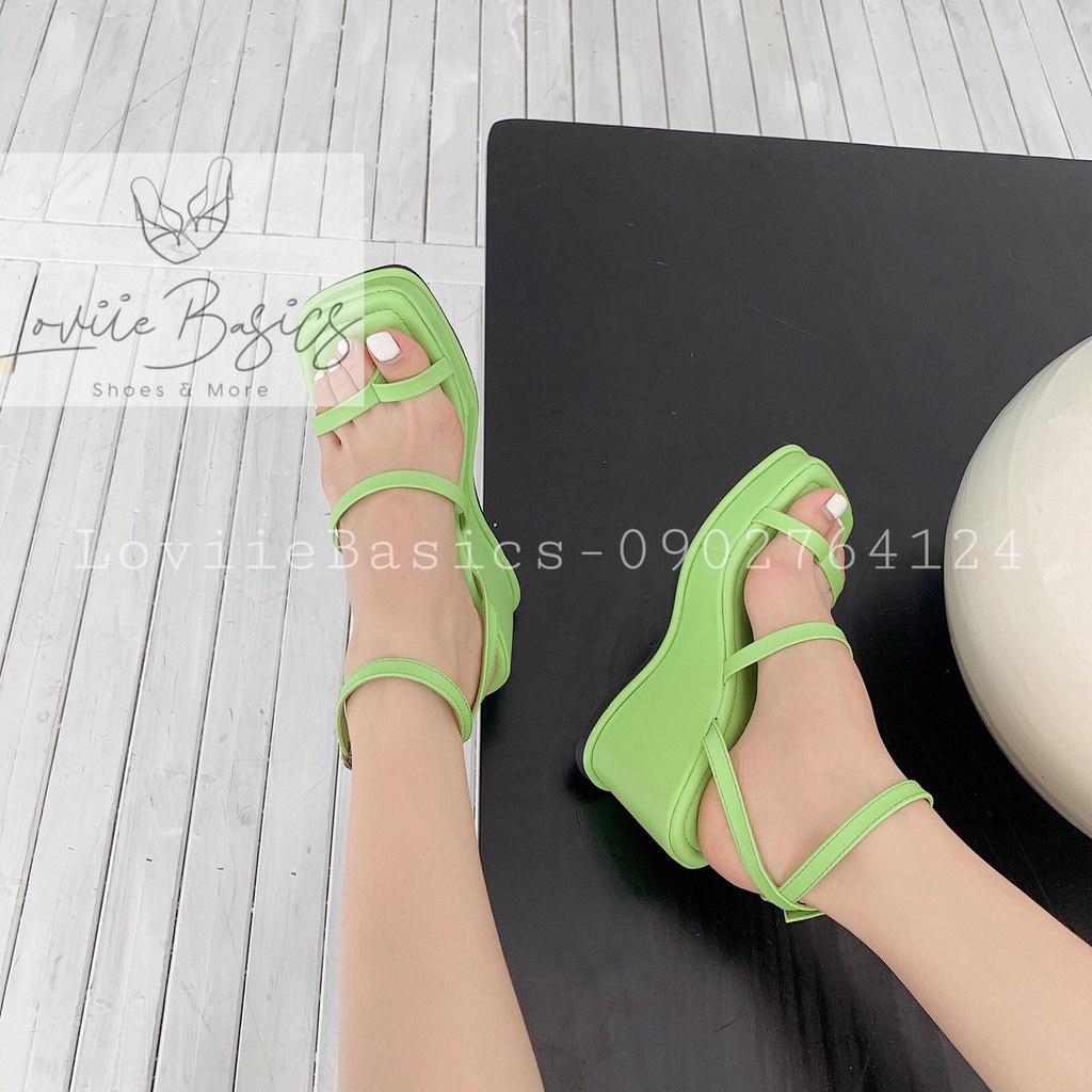 SANDAL ĐẾ XUỒNG LOVIIE BASICS - GIÀY XỎ NGÓN ĐẾ BẰNG 7CM - GIÀY ĐẾ XUỒNG QUAI KẸP THỜI TRANG S220202