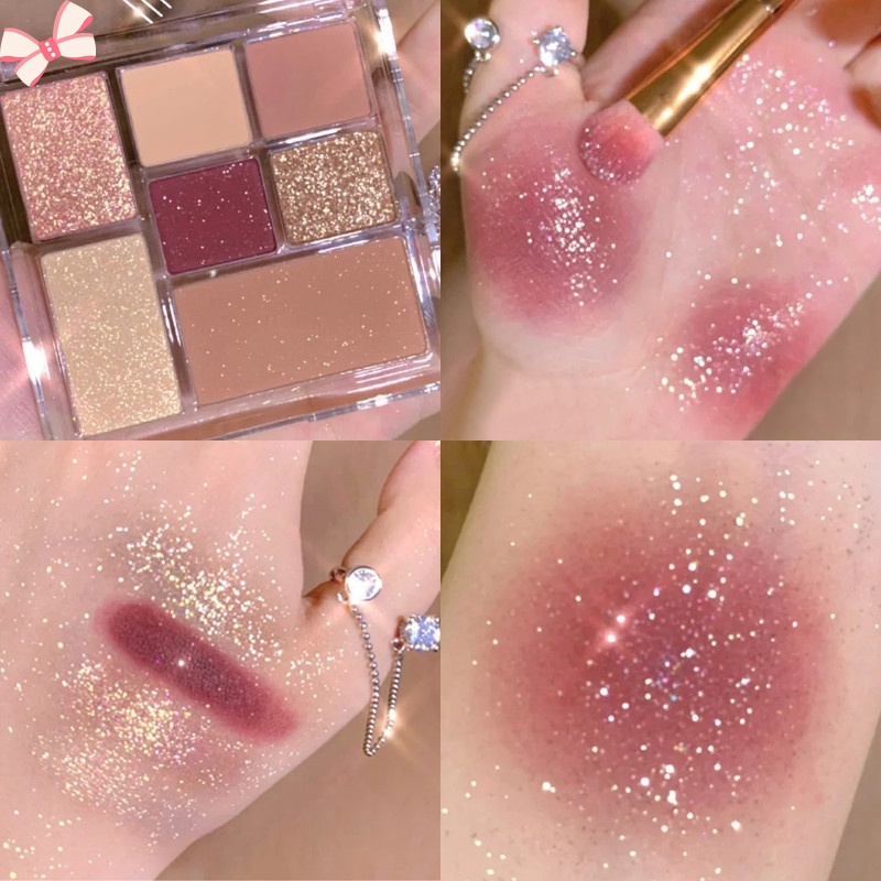 Bảng Phấn Mắt 7 Màu Sắc Hiệu Ứng Lì/ Ánh Nhũ Lên Màu Cực Chuẩn